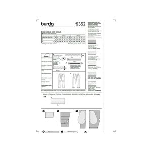 فروش اینترنتی الگو خیاطی شلوار کودک بوردا کیدز کد 9352 سایز 2 تا 7 سال متد مولر