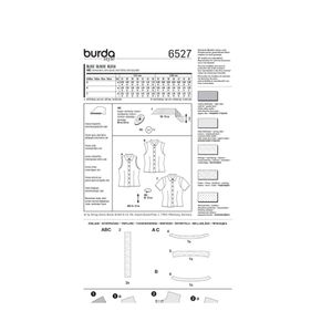 فروش اینترنتی        الگو خیاطی تاپ و بلوز زنانه بوردا استایل کد 6527 سایز 34 تا 46 متد مولر