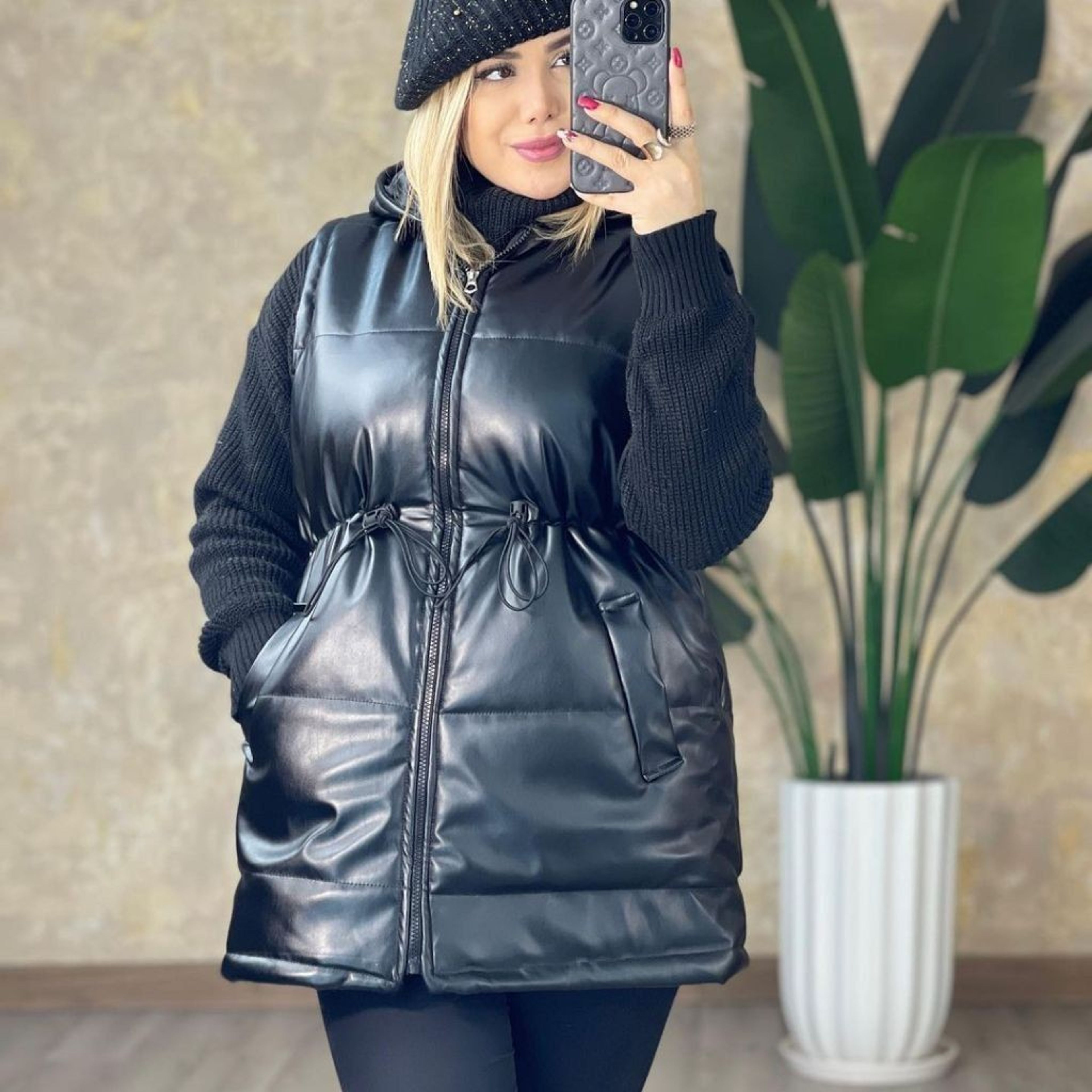 فروش اینترنتی پافر چرم زنانه