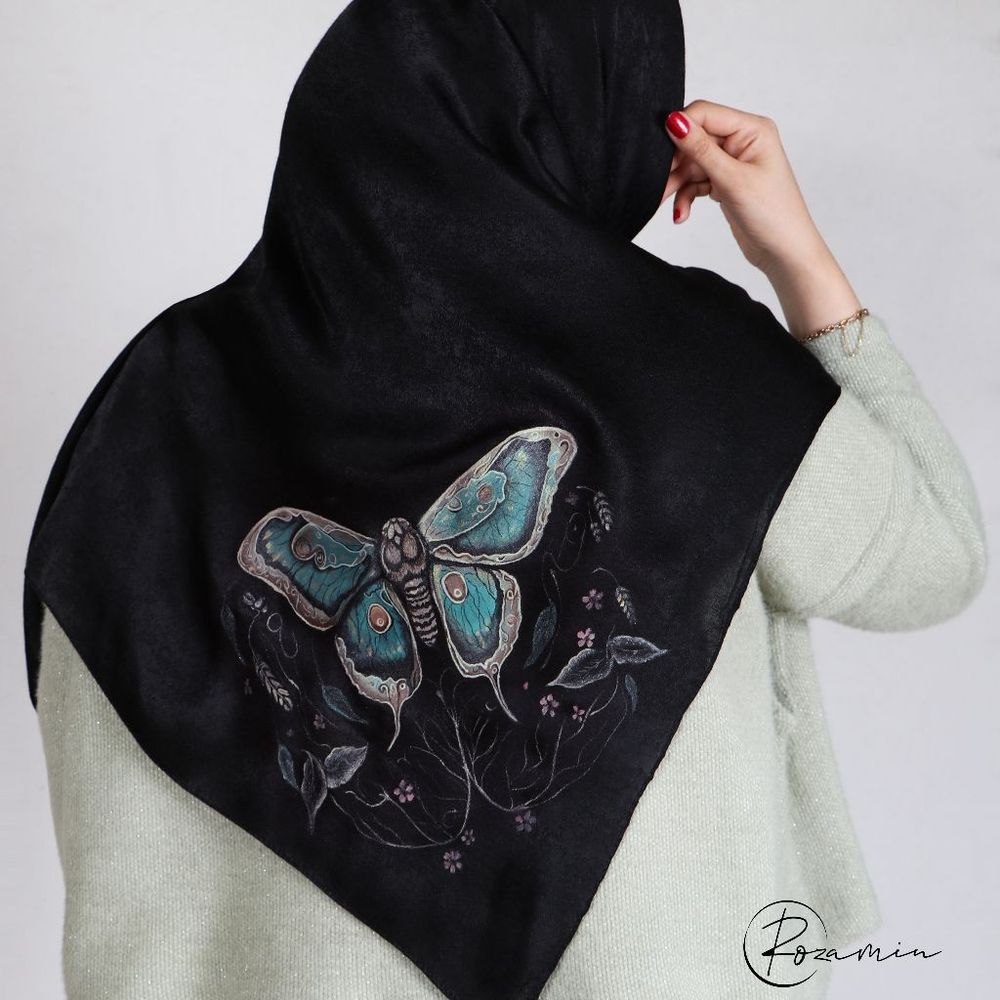خرید آنلاین روسری طرح پروانه