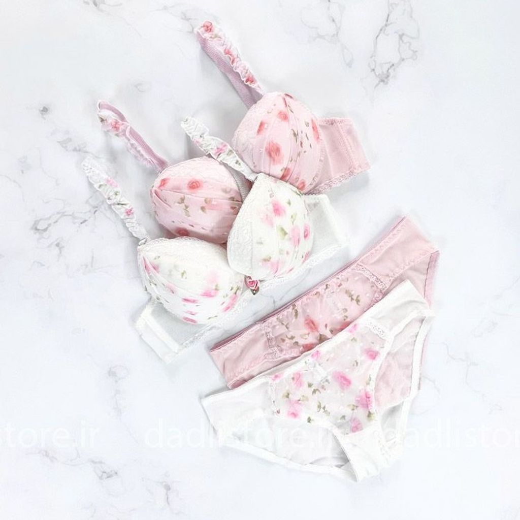 فروش اینترنتی ست شورت و سوتین اسفنجی طرح گل