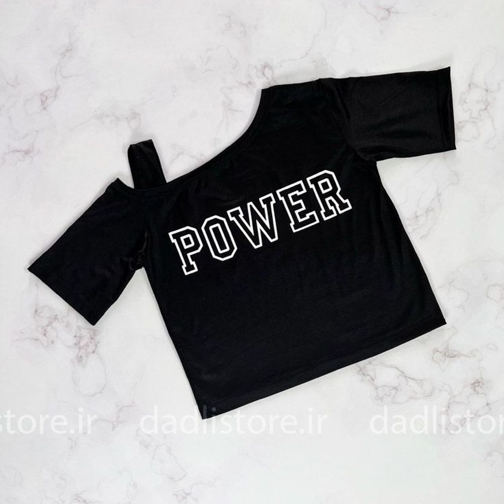 فروش اینترنتی کراپ یقه رومی طرح POWER