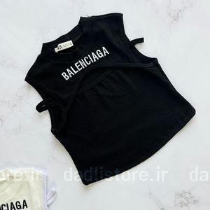 فروش اینترنتی کراپ تاپ کبریتی سینه نما آستین حلقه Balenciaga