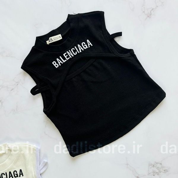 کراپ تاپ کبریتی سینه نما آستین حلقه Balenciaga