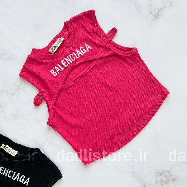 کراپ تاپ کبریتی سینه نما آستین حلقه Balenciaga