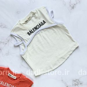 خرید اینترنتی کراپ تاپ کبریتی سینه نما آستین حلقه Balenciaga