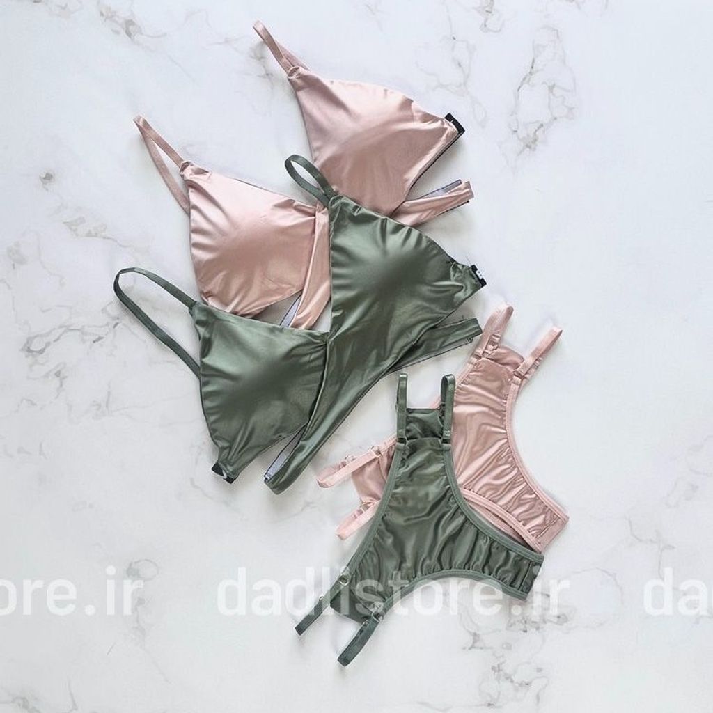 فروش اینترنتی ست شورت و سوتین ساتن فانتزی Love Sport