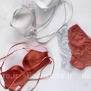 خرید اینترنتی ست شورت و سوتین اسفنجی مانکنی پشت باز هارنس دار