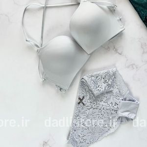 خرید آنلاین ست شورت و سوتین اسفنجی مانکنی پشت باز هارنس دار