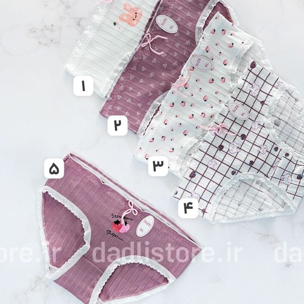 فروش اینترنتی شورت نخ پنبه عروسکی سفید کالباسی طرح توت فرنگی