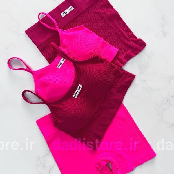 ست نیمتنه کاپدار و شورتک کوتاه کبریتی ورزشی Sweet Baby