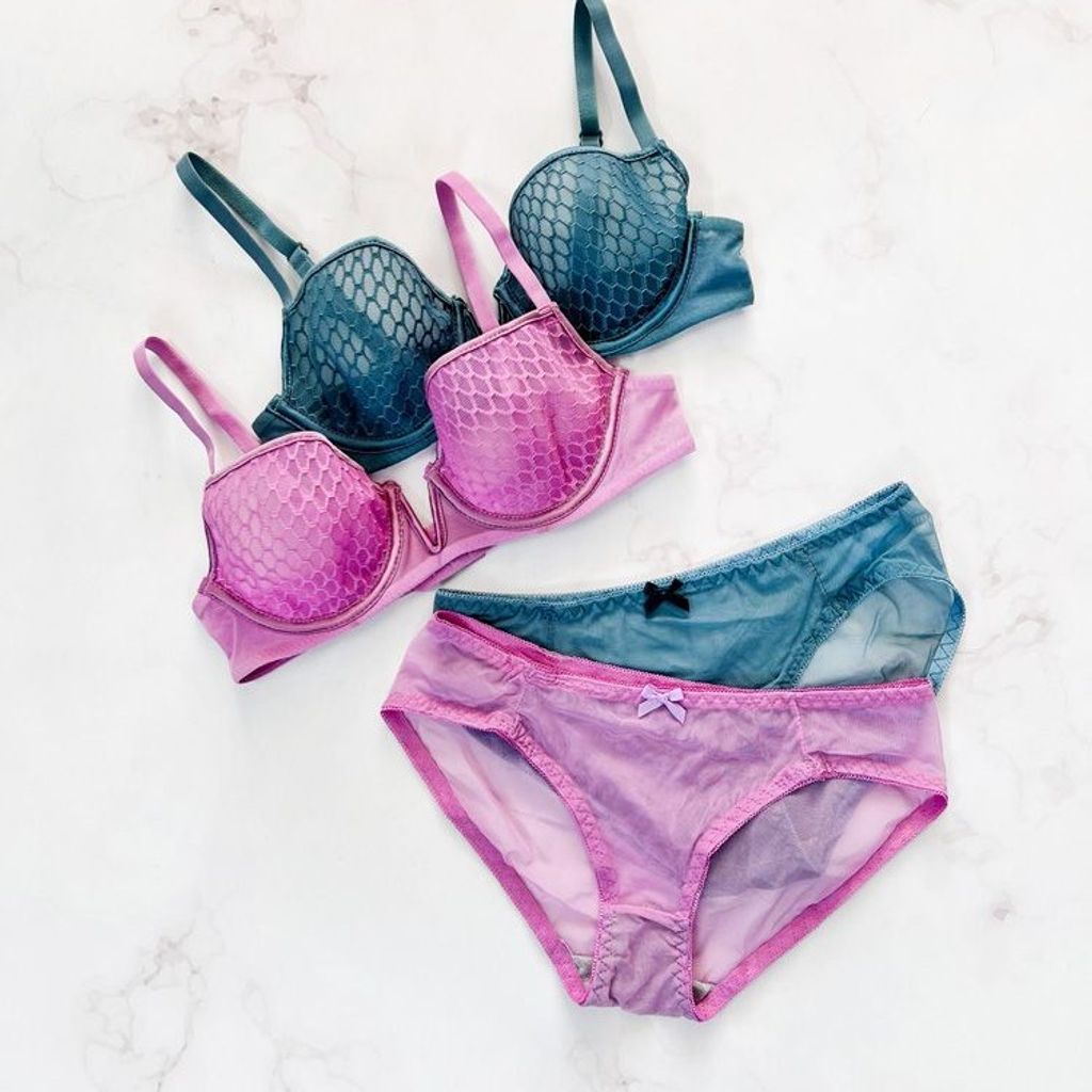 خرید آنلاین ست شورت و سوتین تور و دانتل فنر دار فانتزی