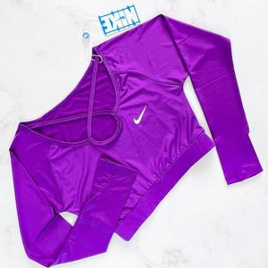 فروش اینترنتی کراپ تاپ ورزشی آستین دار فینگر دار نایکی Nike