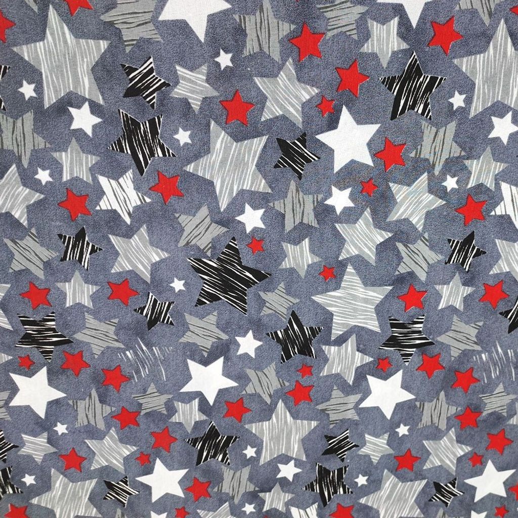 خرید آنلاین پارچه ملحفه طرح ستاره قرمز هاشور عرض 2 متر