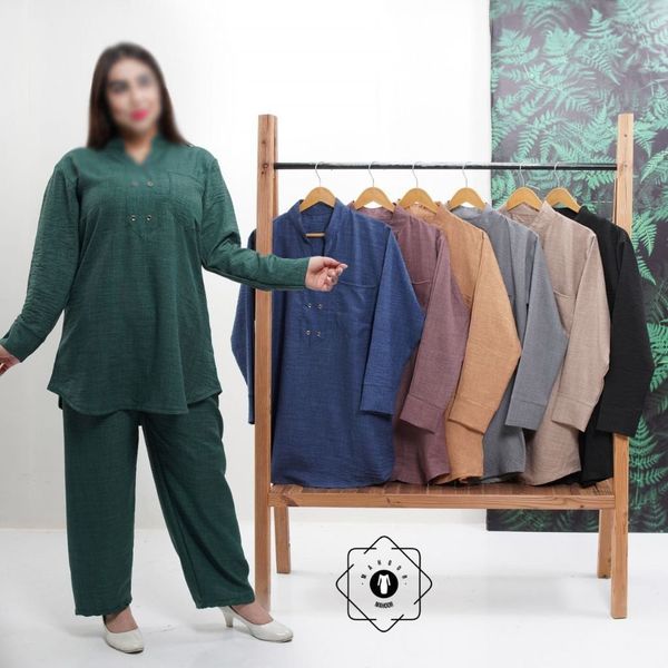 ست بلوز و شلوار زنانه لنین فری سایز