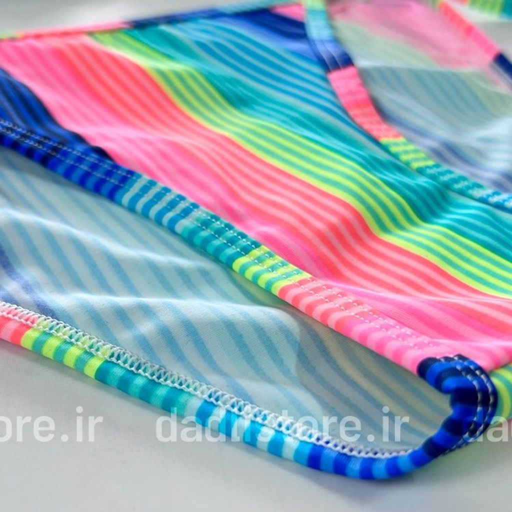 فروش اینترنتی بیکینی کاپ متحرک طرح راه راه رنگی