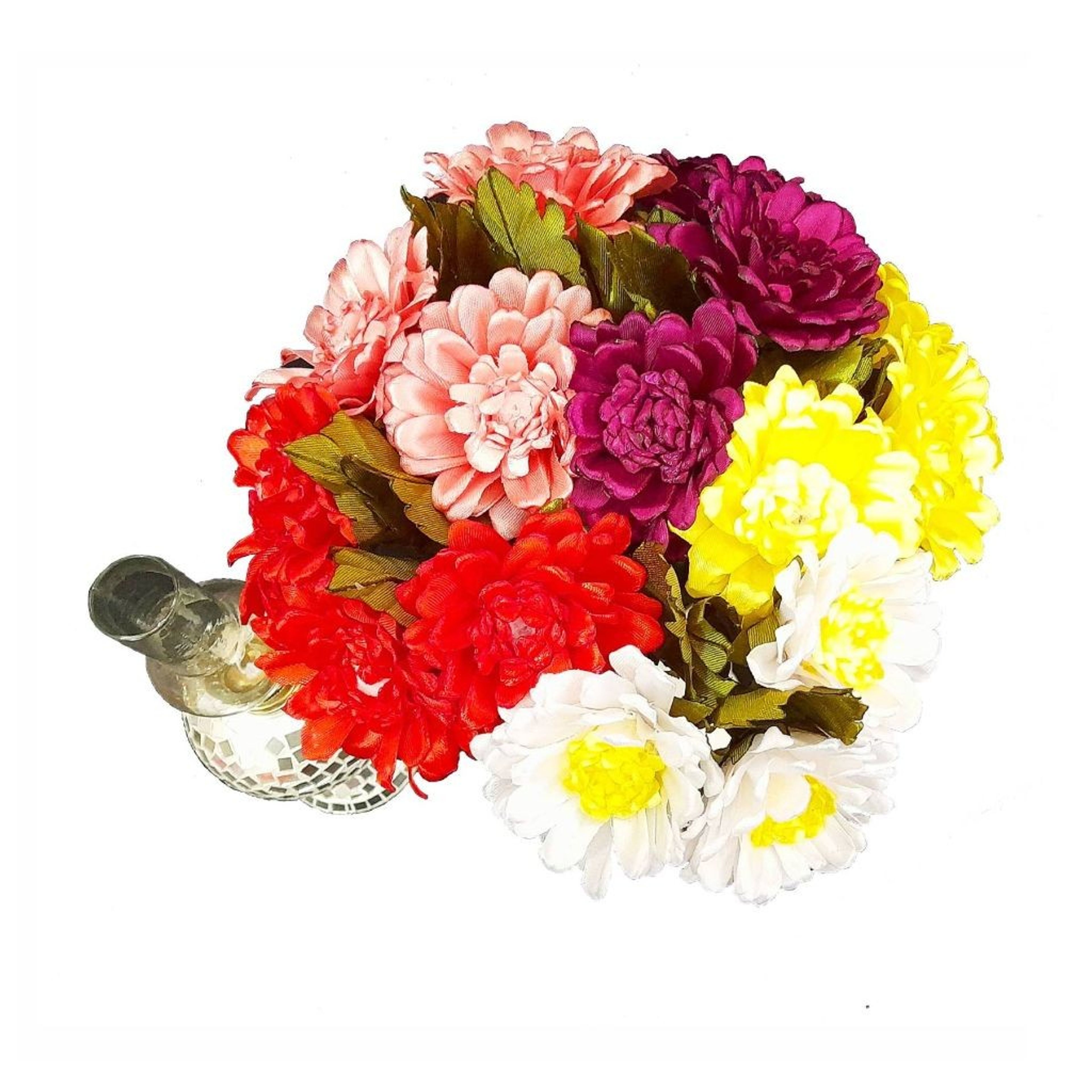 فروش اینترنتی گل روبانی دست ساز مدل ژربرا 3عددی