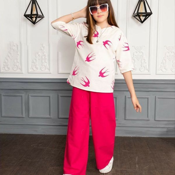 تیشرت و شلوار دخترانه سایز بزرگ‌