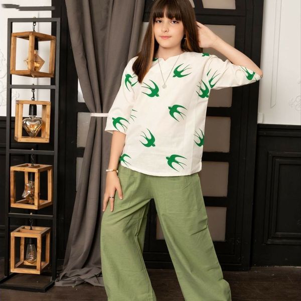 تیشرت و شلوار دخترانه سایز بزرگ‌