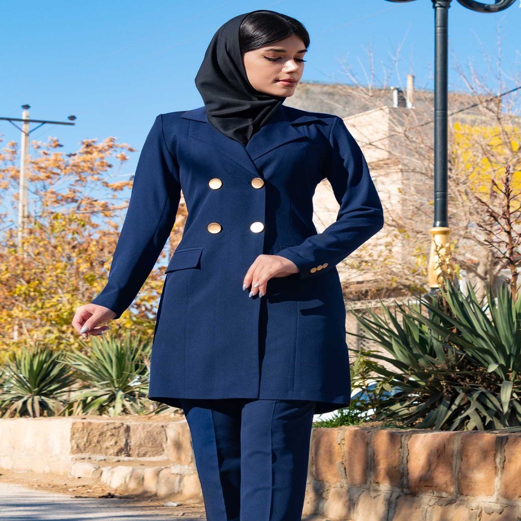 خرید اینترنتی قیمت مانتو شلوار اداری مدل چهاردکمه کد 4022