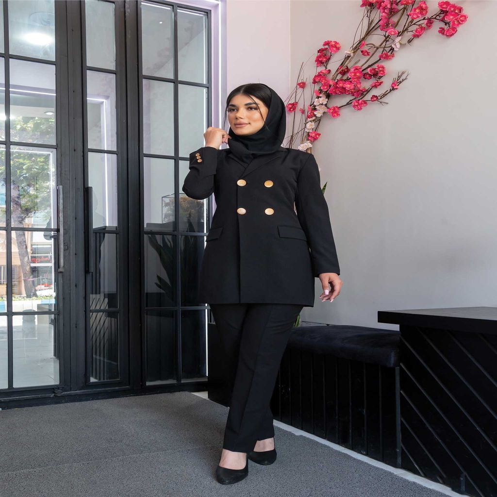 خرید اینترنتی قیمت مانتو شلوار اداری مدل چهاردکمه کد 4022