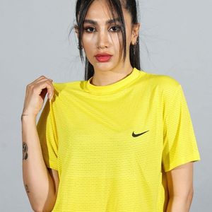 خرید اینترنتی کراپ تاپ ورزشی آستین کوتاه بغل چاکدار نایکی Nike