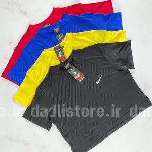 خرید اینترنتی کراپ تاپ ورزشی آستین کوتاه بغل چاکدار نایکی Nike