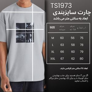 فروش اینترنتی تی شرت اورسایز  آستین کوتاه مردانه نوزده نودیک مدل TS1973 G