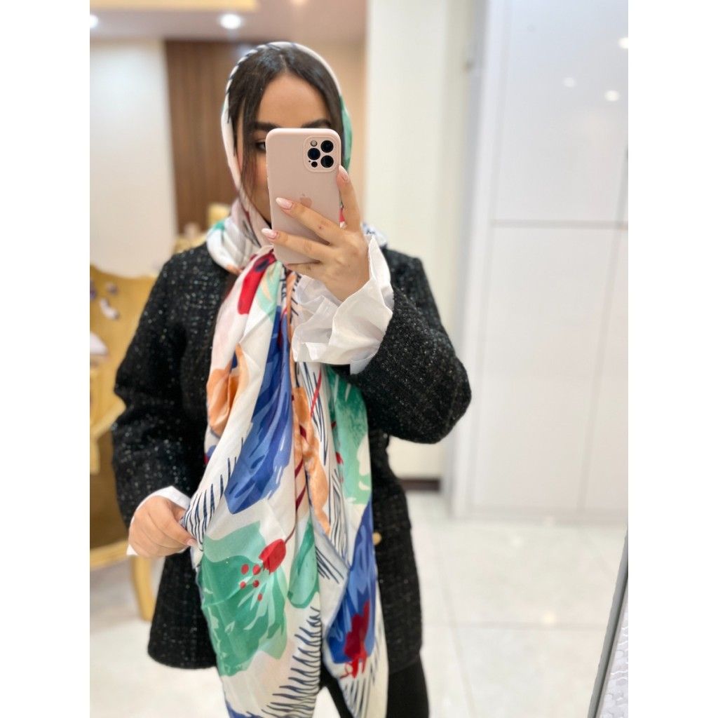 فروش اینترنتی روسری مجلسی ابریشم مامی سوزنی