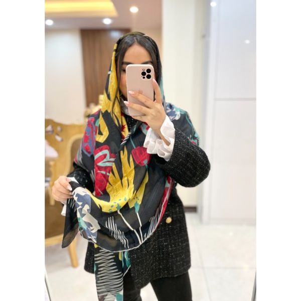روسری مجلسی ابریشم مامی سوزنی