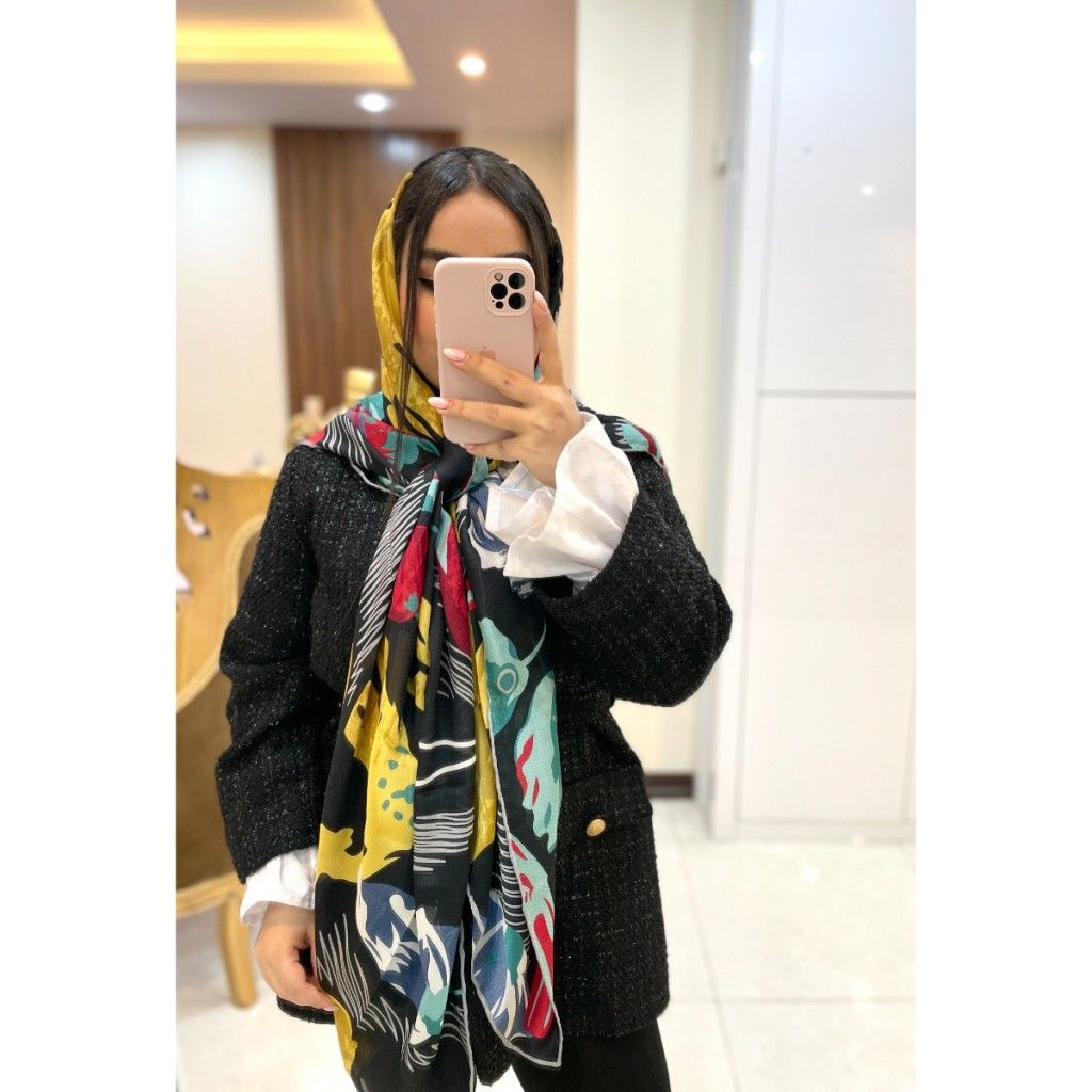 فروش اینترنتی روسری مجلسی ابریشم مامی سوزنی