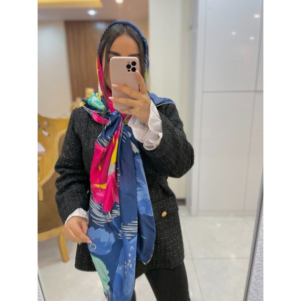 روسری مجلسی ابریشم مامی سوزنی