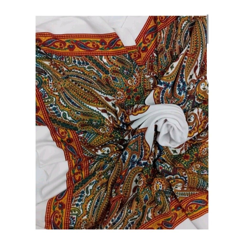 خرید اینترنتی روسری نخی قواره بزرگ طرح ترکمن