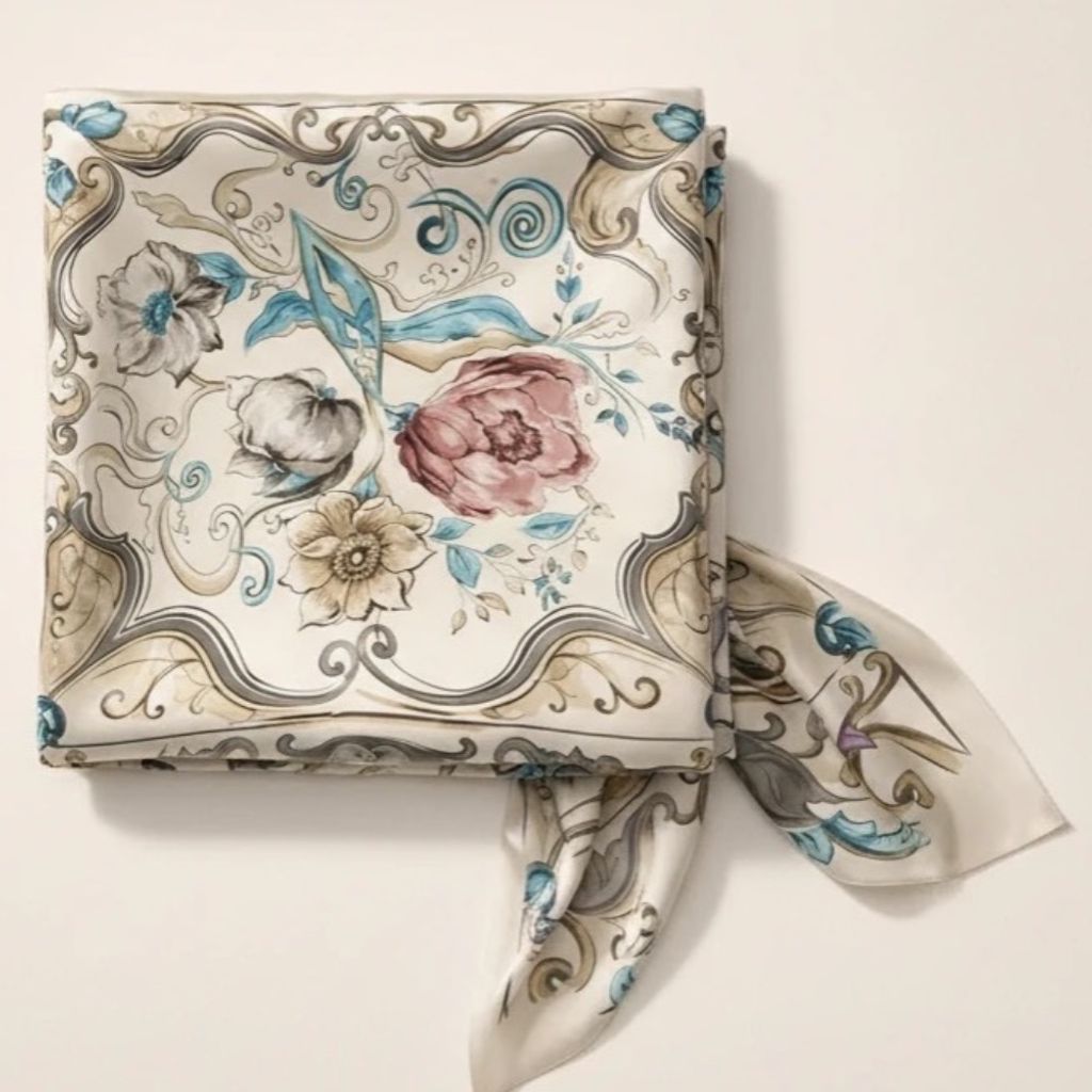 قیمت ارزان روسری ابریشم دوردوز زنانه