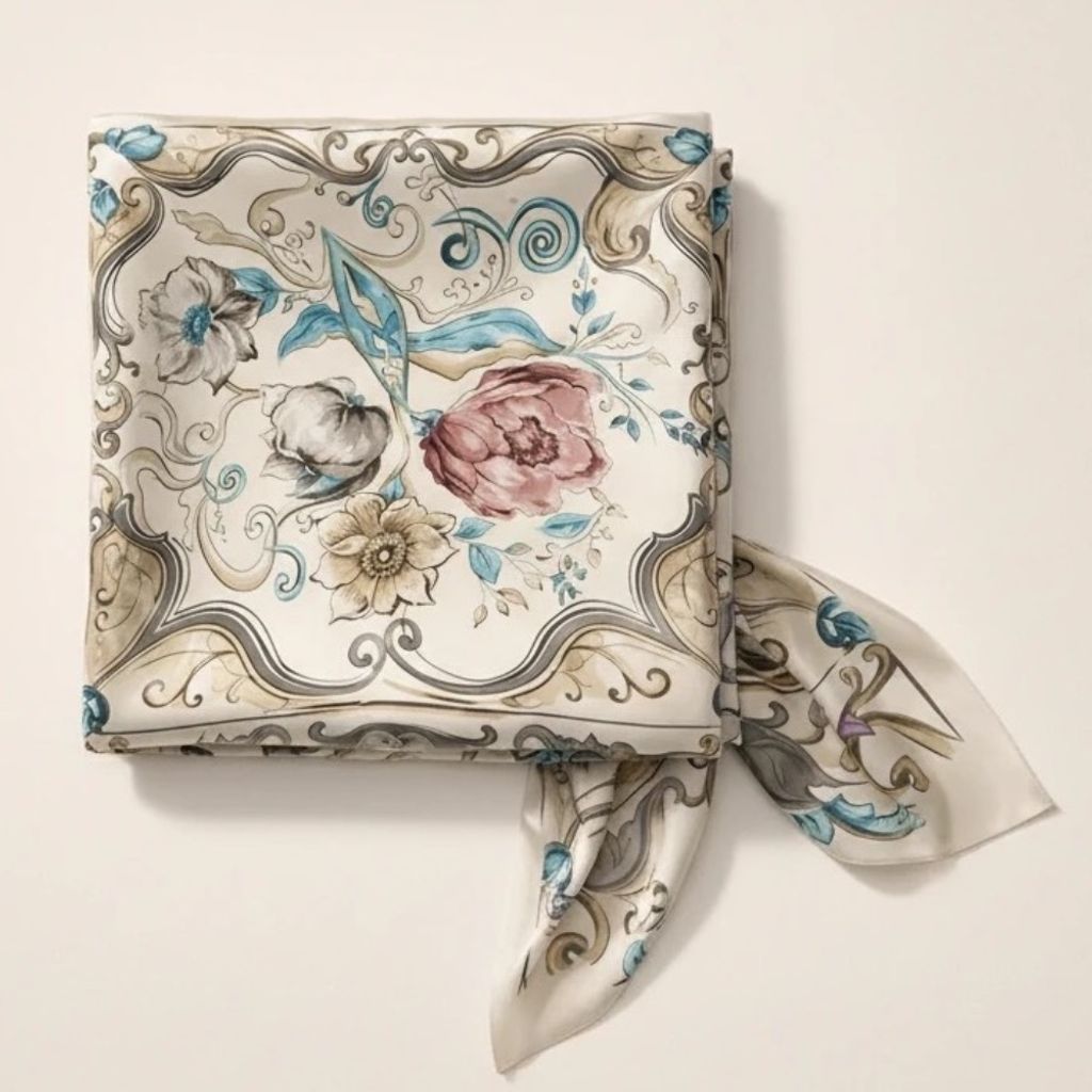 خرید آنلاین روسری ابریشم دوردوز زنانه