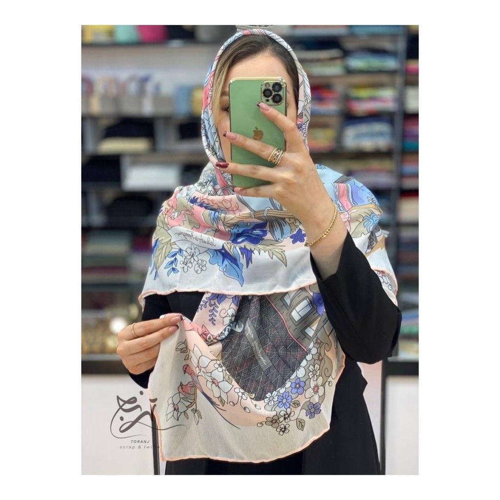 خرید آنلاین روسری تمام نخ تابستانه کد 12372