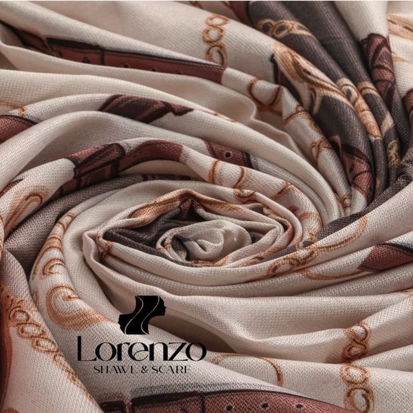 شال نخی قواره دار طرح زنجیری lorenzo