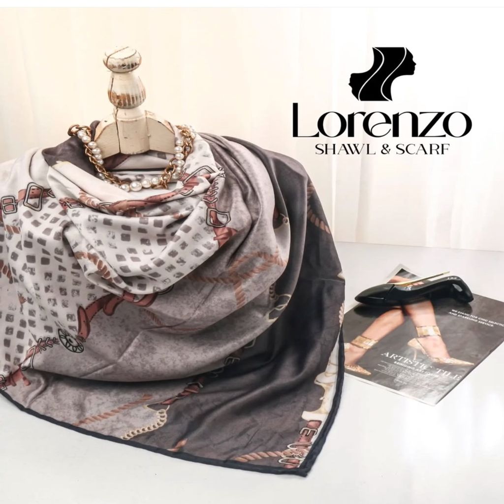 فروش اینترنتی شال نخی قواره دار طرح زنجیری lorenzo