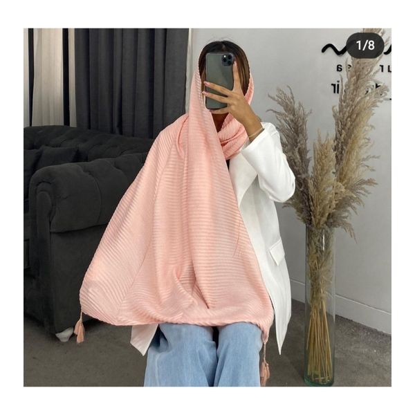 شال پلیسه نخ ابریشم