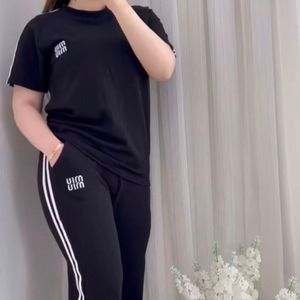 ست تونیک وشلوار بگ نوار دوزی میو میو