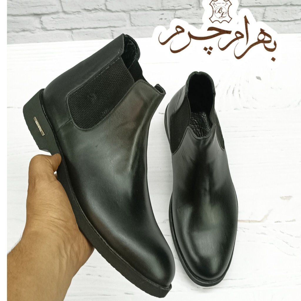 فروش اینترنتی نیم بوت مردانه اسپرت چرم طبیعی چلسی دست دوز مدل کوین