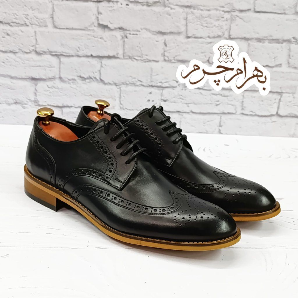 فروش اینترنتی کفش مردانه مجلسی چرم طبیعی مدل ویلسون مشکی زیره نچرال 