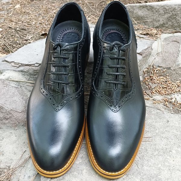 کفش مردانه مجلسی چرم طبیعی مشکی مدل ژرژ