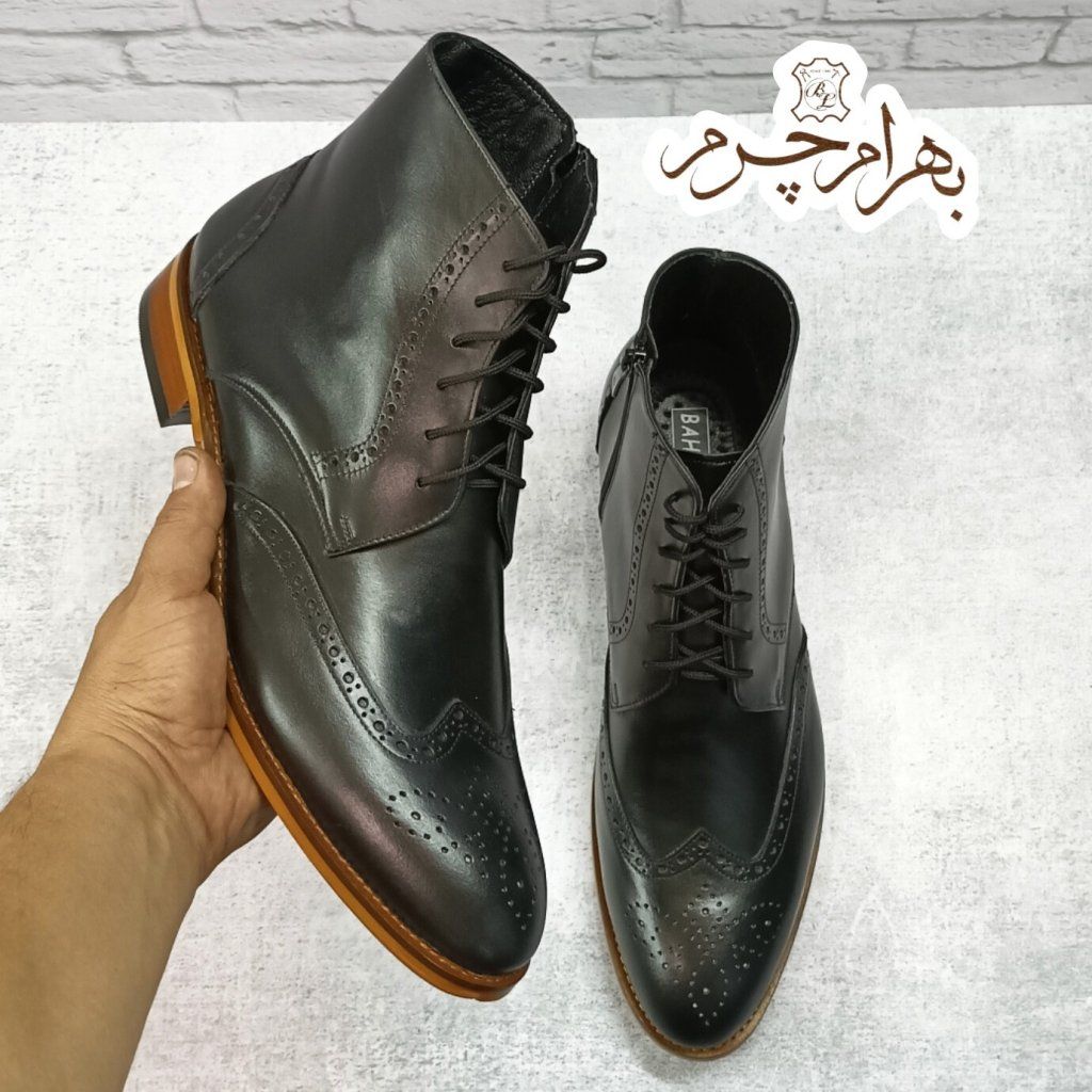 خرید آنلاین نیم بوت مردانه رسمی خاص چرم طبیعی مدل پارامونت مشکی 