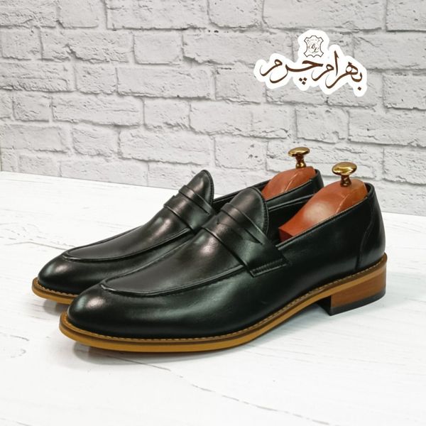 کفش مردانه کالج چرم طبیعی دست دوز کاپری کلاسیک مشکی