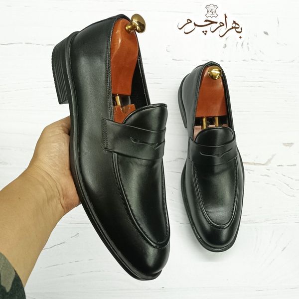 کفش مردانه کالج چرم طبیعی دست دوز کاپری مشکی