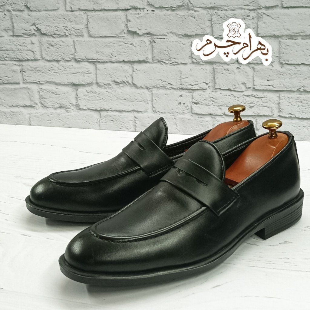 فروش اینترنتی کفش مردانه کالج چرم طبیعی دست دوز کاپری مشکی 
