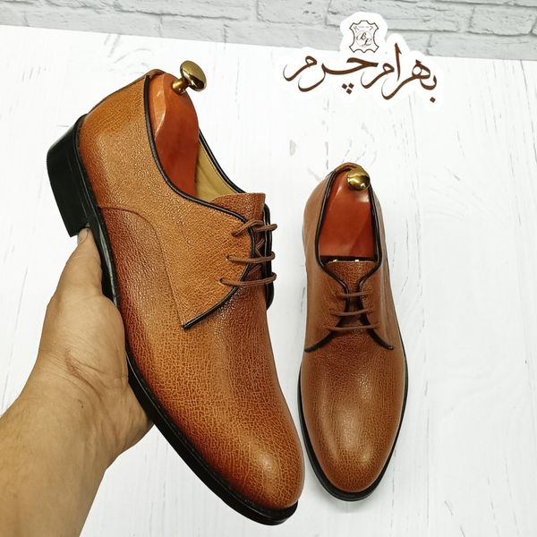 کفش مردانه مجلسی چرم طبیعی مدل آریزونا عسلی