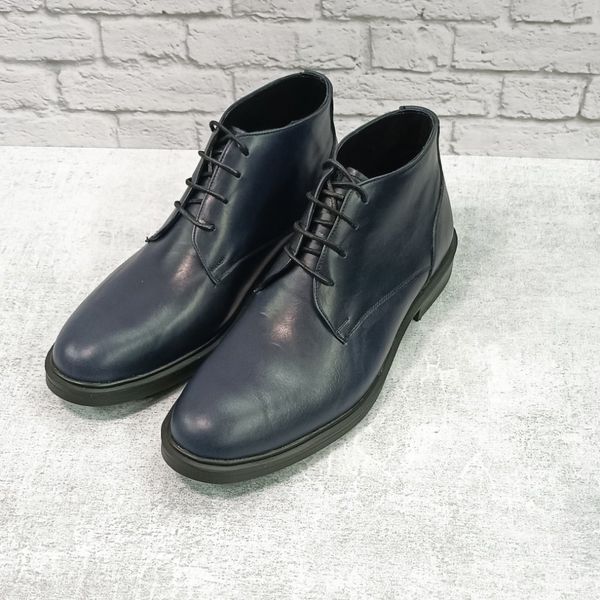 نیم بوت مردانه اسپرت چرم طبیعی مدل فیگارو سرمه ای