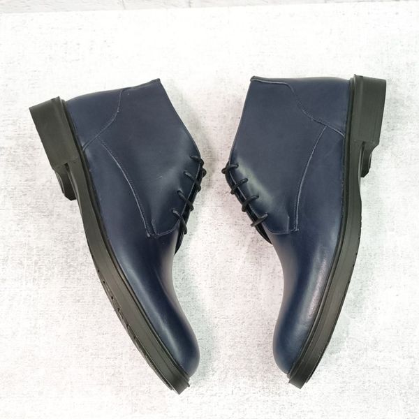 نیم بوت مردانه اسپرت چرم طبیعی مدل فیگارو سرمه ای